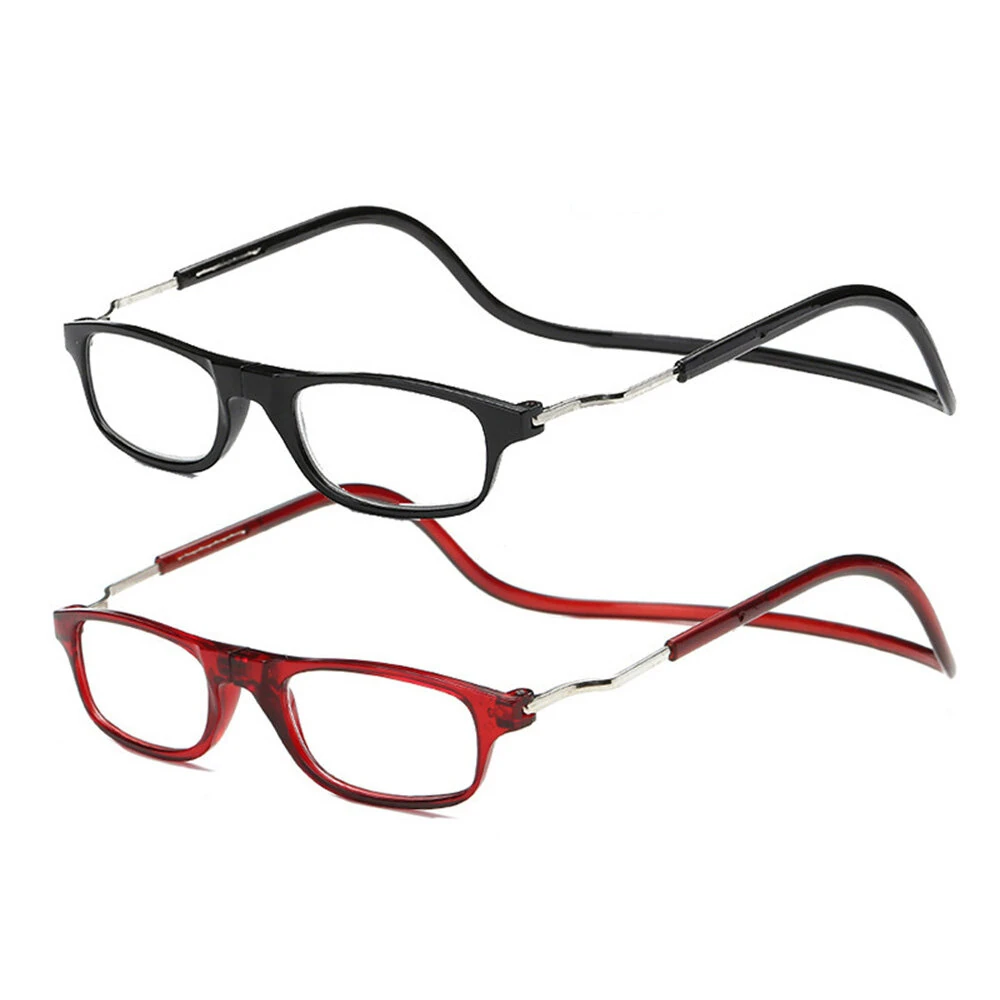 2pcs Magnetic Neck Mounted Lightweight Reading Glasses Adjustable Temples Anti-Fall Anti-drop Presbyopic Eyeglasses (image for) 2pcs Magnetic Neck Mounted Lightweight Reading Glasses Adjustable Temples Anti-Fall Anti-drop Presbyopic Eyeglasses