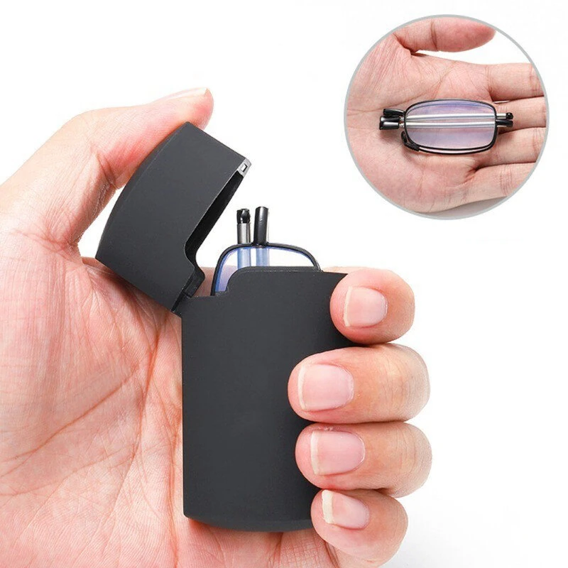 Foldable Reading Glasses Men Women Metal Frame Blue Light Resistant EyeGlasses with Bag Prescription Eyewear +1.5 To +3.5 (image for) Foldable Reading Glasses Men Women Metal Frame Blue Light Resistant EyeGlasses with Bag Prescription Eyewear +1.5 To +3.5